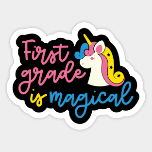 First Grade is Magical Cute Funny Kids Back to School Unicorn Sticker